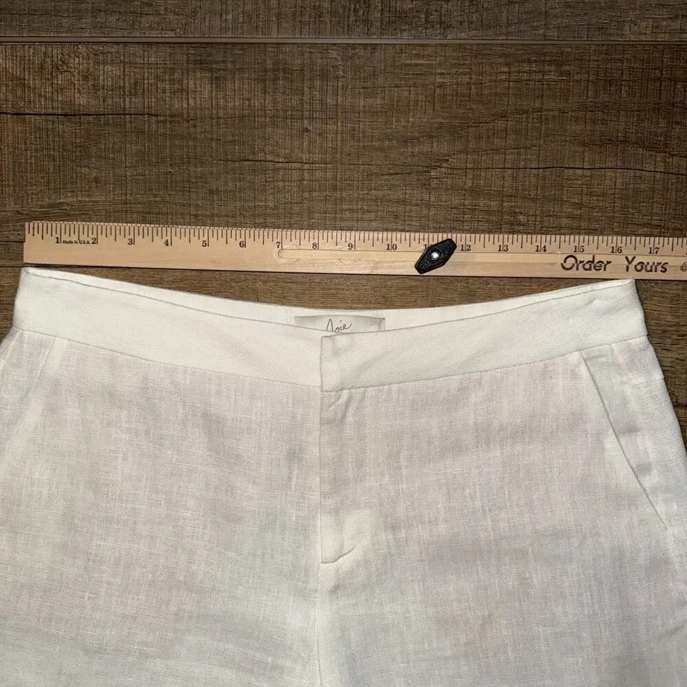 JOIE Off White 100% Linen Shorts Sz 10- 32W 4.5L EUC Beach Quiet Luxury Resort - Picture 4 of 9